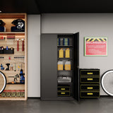 STANI Garage Storage Cabinet, Metal Storage Cabinet with 4 Adjustable Shelves, 71" Steel Lockable File Cabinet, Locking Steel Storage Cabinet for Office,Home,Garage,Gym,School STANI