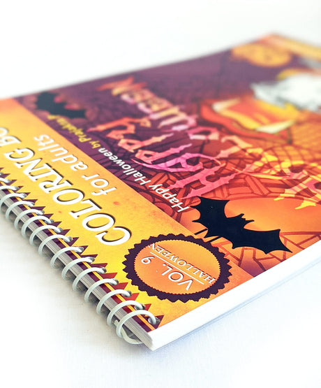 Happy Halloween Coloring Book for Adults – Volume 09 by Prajakta P | Premium Book | Spiral Bound | Stress Relieving Fun Patterns | DIY Kit | Sip and Paint Party | Coloring for All WoodArtSupply