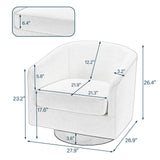 UIXE Swivel Accent Chairs Set of 2, Barrel Club Chair Upholstered Armchair in Fabric for Living Room, Round Arm Chair Bedroom Single Sofa Reading Seat - Light Brown UIXE