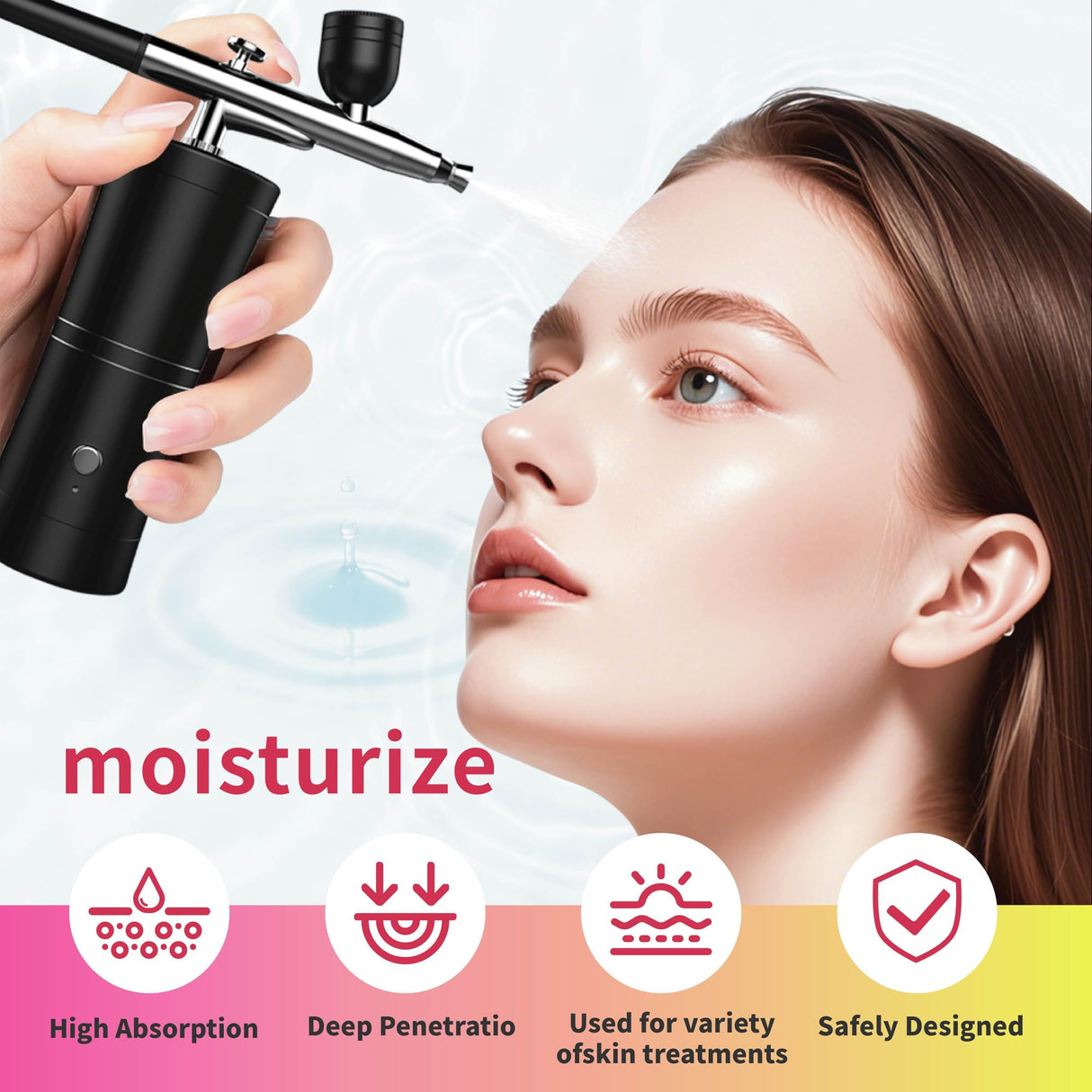 AYYHG Cordless Rechargeable Airbrush Kit with Compressor - Adjustable High-Pressure Non-Clogging 0.3mm Nozzle Complete Set for Nail Art, Cake Decor, Barber, Model Painting & Makeup (Black) AYYHG