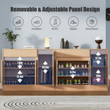 Housoul Shoe Cabinet Storage with 3 Doors, Freestanding Shoe Cabinet with Drawer & Adjustable Shelves, Wooden Shoe Organizer for Entryway, Hallway, Oak Housoul