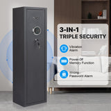 Mutak 4-5 Biometric Gun Safe for Rifle and Pistols, Long Gun Safe for Rifle Shotgun for Home, Quick Access 4-5 Gun Storage Cabinet with Handgun Pouch, Silent Mode (No Assembly Required) Mutak