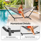 ONCLOUD Heavy Duty 550 LBS Double Hammock with Stand Included with Portable Carrying Bag, Upgraded 2 Person Hammock with Frame for Outdoors & Indoors, Series TDCTZ2 - Desert Stripe ONCLOUD