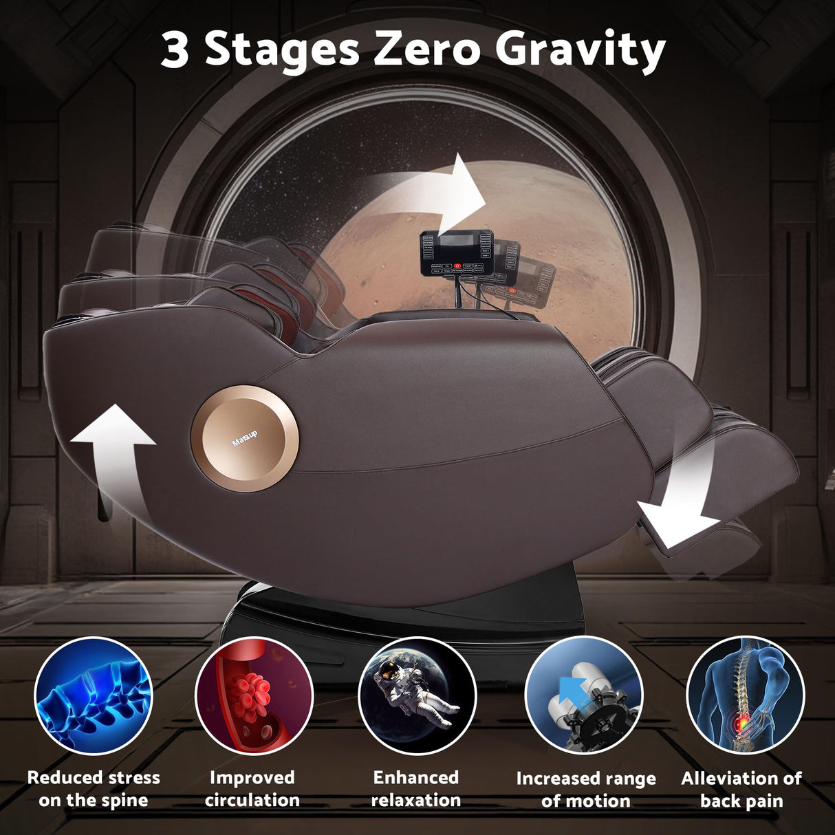 Massage Chair, Zero Gravity Full Body Massage Chair, Shiatsu Recliner with 14 Massage Points, Lumbar & Calf Heating, 20 Auto Modes, Spacious Massage Area, Bluetooth Speaker, Touch Screen Controller Mazzup