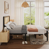 GarveeHome Full Size Rattan Platform Bed Frame, Full Bed Frame with Natural Rattan Headboard and Footboard, Metal Bed Frame with Under Bed Storage and Strong Slats Support, No Box Spring Needed GarveeHome