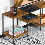 50 inch TV Stand for Bedroom Rustic Brown TV Entertainment Center with Storage 3 Tier TV Table Stand for Living Room TV Console Table for 50 43 40 32 inch TV Luplom