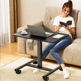 GallopFun Mobile Laptop Standing Desk Adjustable Height, Small Mobile Desk Workstation with Wheels, Portable Rolling Computer Desk Cart for Home Office Classroom (Black) GallopFun