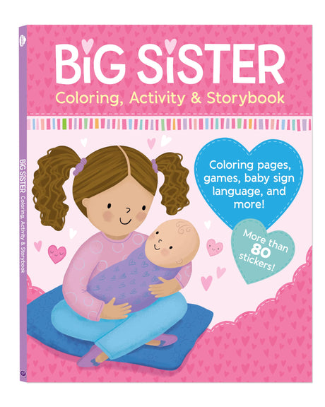 Big Sister Activity Book and Story with More than 80 Stickers - Includes Coloring Pages, Mazes, and More WoodArtSupply