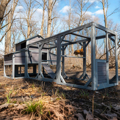 GUTINNEEN Chicken Coop with Run for 8-10 Chickens Extra Large Hen House Poultry Cage Outdoor with Nesting Box