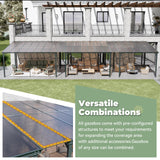 Yalissey 10'×8' Patio Gazebo with Waterproof Fuzzy Strip, Outdoor Gazebo with Innovative Base Support, Wall Mounted Gazebos Pergola with Roof for Backyard, Decks, Garden Yalissey