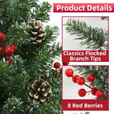 TURNMEON 2 Pack 24 Inch Lighted Small Christmas Trees, Artificial Tabletop Mini Xmas Tree with Timer 30 LED Lights 8 Pine Cones 8 Red Berried and Lifelike Branches for Christmas Holiday Indoor Decor TURNMEON