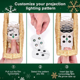 Kesfitt Christmas Tree Topper Golden Lighted with 6 Projection Modes,Christmas Tree Star Built-in LED Rotating Lights, 3D Glitter Dynamic Projection for Xmas Party Holiday Decorations Kesfitt