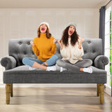 Rosevera Drennan Loveseat Sofa for Living Room, Couch in a Box, Sofa para Sala, Love Seats Furniture, Long Couches, Settee, Textile Gray Rosevera