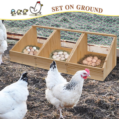 Hens Nesting Box, 3 Packs Single Compartment Solid Wood Chicken Nesting Boxes for UP to 15 Hens, Large Duty Laying Nest Box for Duck and Poultry (3 Packs) - WoodArtSupply