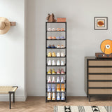 Autonomier 10 Tier Tall Shoe Rack, Narrow Lightweight Shoe Shelf, Compact Vertical Shoe Stand, Small Space Saving for Closet Floor, Dorm Storage Organizer, Front Door Entrance, Entryway Autonomier