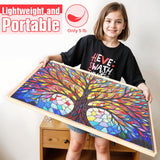 Puzzle Board with Drawers and Cover Rotatable 360-Degree Wheels 1000 Pieces Lightweight Portable Wooden Puzzle Table for Adults Kids 30'' x 22'' PETAZA