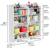 Cozy Castle 5-Tier Kids Bookshelf & Toy Storage Cabinet in White Cozy Castle