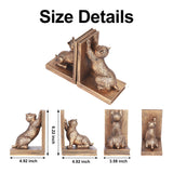Book Ends for Shelves to Hold Books Heavy Duty,Decorative Bookend for Bookshelf Décor,Cute Animal Cat Book Stopper Cat Statues for Home, Office Desk Decoration,1pair Mervkis