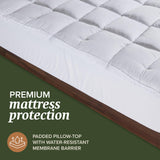 Beckham Hotel Collection Queen Size Mattress Pad (Extra Padded) & Protector Hybrid - Quilted Pillow Top Mattress Cover - Thick, Plush, Fitted Mattress Topper for Bed Beckham Hotel Collection
