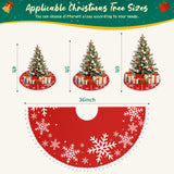 EverMerry Christmas Tree Skirt, 36 Inch Red Large Xmas Tree Skirt, Christmas Tree Skirts with White Snowflake Printed & Pom Pom Edge, Indoor Outdoor Christmas Ornaments, New Year, Holiday Decorations EverMerry