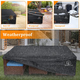 STARTWO Patio Furniture Covers Waterproof, Outdoor Furniture Set Cover for 7-12 Seats Sectional Sofa Table Chiars Anti-UV Tear-Resistant 500D Heavy Duty,110"x84"x28", Black STARTWO