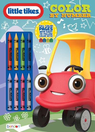 Little Tikes Let's Go Cozy Coupe 32 Page Color by Number Coloring Book with 8 Crayons 52743