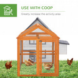 PawHut Chicken Run, Wooden Large Chicken Coop, Combinable Design with Perches & Doors for Outdoor, Backyard, Farm, 4.6' x 2.8', Orange PawHut