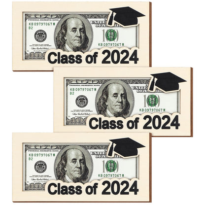 Beeveer 3 Pieces Graduation Money Gift Holder Wooden Graduation Card Box Cash Holder Class of 2024 Cash Envelope Money Wallet Senior Money Gift DIY Money Holder Birthday Present for Grad - WoodArtSupply