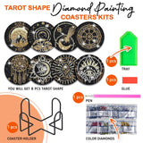 8 pcs Diamond Painting Coasters | Diamond Art Coasters | Tarot Diamond Art Painting | Perfect Art Craft Gift for Tarot Lover, Dad, Mom, Grandparents, Brother, Sister. LGANHAPY