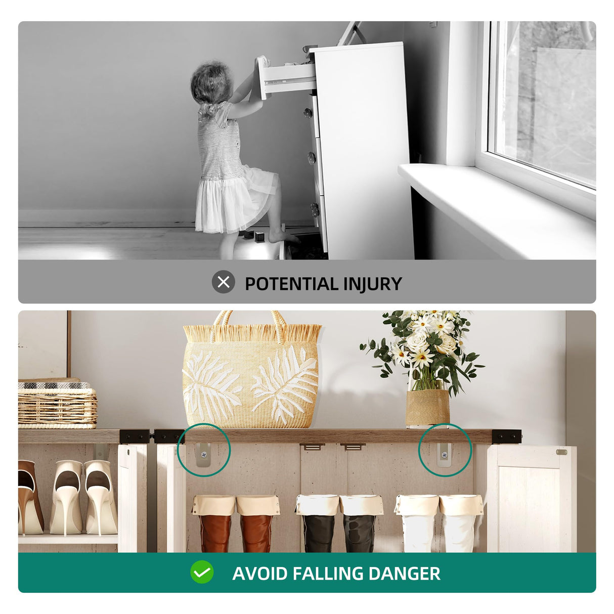 YITAHOME Shoe Cabinet with Doors, Farmhouse 5-Tier Shoe Storage Cabinet for Entryway, Large Capacity Wooden Shoes Rack Organizer for Entryway/Hallway/Closet, Beige YITAHOME