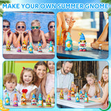 Arrowbash 6 Pcs Summer Ceramics to Paint Ready to Paint Your Own Gnome Statues 5.12 Beach Theme Paintable Figurines DIY Unpainted Ceramics Plaster Crafts Kit with Brush Palette Paint Arrowbash