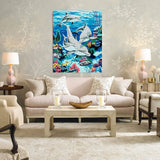 Newsight DIY Oil Painting Paintworks Paint by Number for Kids and Adults (16" x 20"Dolphin Bay) Newsight