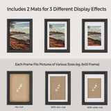 SONGMICS Picture Frames with 16 Mats, Set of 10, Collage Photo Frames with Two 8x10, Four 5x7, Four 4x6 Frames, Hanging or Tabletop Display, MDF and Glass, 12 Non-Trace Nails, Ash Black URPF049B01 SONGMICS
