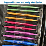 Weabetfu 60pcs Interchangeable Circular Knitting Needles Set with Case 13 Pairs of Aluminum Circular Knitting Needle for Handmade DIY Knitting with Knitting Accessories,(2.75mm-10mm) Weabetfu