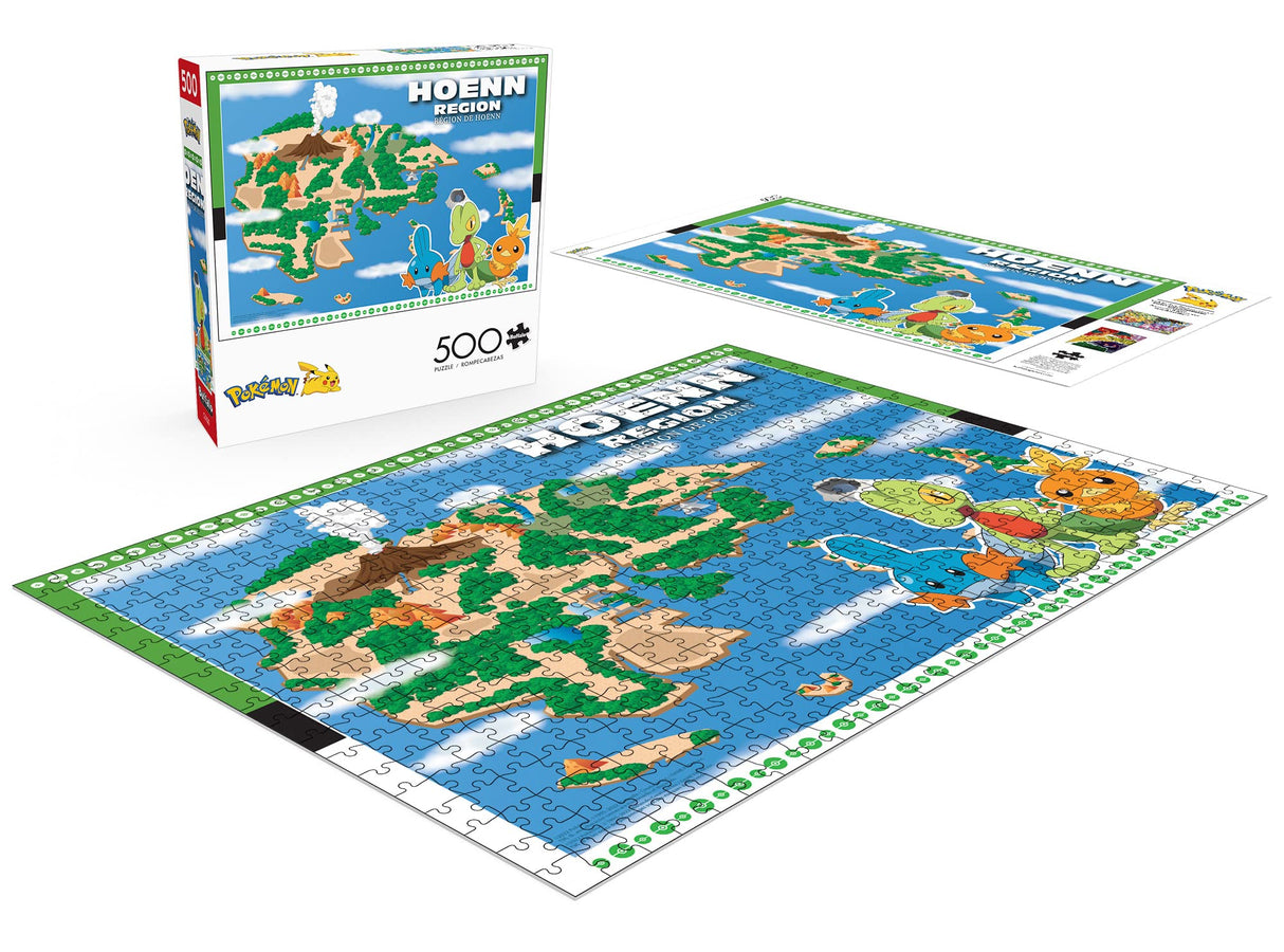 Buffalo Games - Pokemon- Hoenn Region - 500 Piece Jigsaw Puzzle for Adults -Challenging Puzzle Perfect for Game Nights - Finished Size is 21.25 x 15.00 Buffalo Games