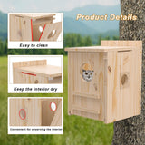 Solar-Powered Smart Owl House with Camera - Outdoor Hanging Wooden Nesting Box, Real-Time View & Motion Detection, for Garden for 2.4g WiFi Coverage Area, for Owl Lovers WISDOMRAINBOW