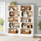 Tribesigns Modern 71" 5-Tier Freestanding Bookshelf with Versatile Storage in White and Walnut Tribesigns
