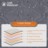 VANSOFY Upgraded Sectional Couch Covers 100% Waterproof L Shaped Sofa Slipcover Reversible Chaise Lounge Cover for Sectional Sofa Cover for Pets Cat Dog(Small,Dark Gray) VANSOFY