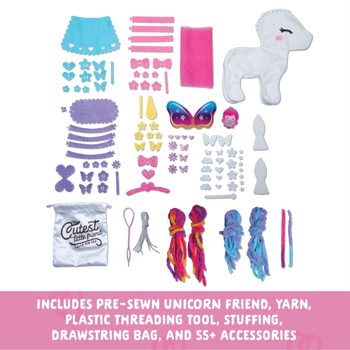 Craft-tastic - Make a Friend Unicorn - Mini Sewing Kit, Arts and Crafts, Kids Crafts, Craft Kit Makes 1 Easy-to-Sew Stuffie with Accessories, Bonus Travel Tote Included Ages 6+ Craft-tastic