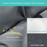 HLNPTN 3 Pieces Patio Rocking Chairs Outdoor Bistro Set, Wicker Outdoor Rocker Chair of 2, Porch Sofa Seat Patio Furniture Conversation Sets with Tempered Glass Top Coffee Table & Cushions, Dark Blue HLNPTN