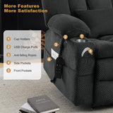 Madaha Electric Power Large Lift Recliner Chair Sofa with Massage and Heat for Elderly, Oversized Lay Flat Dual Motor Infinite Position Recliner Chair, Side Pockets, Cup Holders, USB Ports (Grey) Madaha