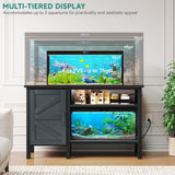 YITAHOME 55-75 Gallon aquarium stand with Power Outlets, Heavy Duty Metal Fish Tank Stand, Cabinet for Fish Tank Accessories Storage suitable for Fish Tank, Turtle Tank, 880LBS Capacity, Black YITAHOME