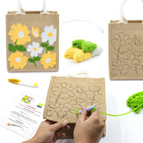 Groodo Punch Needle Kit for Beginners, Easy DIY Embroidery Set for Kids & Adults Complete Embroidery Tote Bag Set with Punch Needle Tool & Easy Instructions Groodo