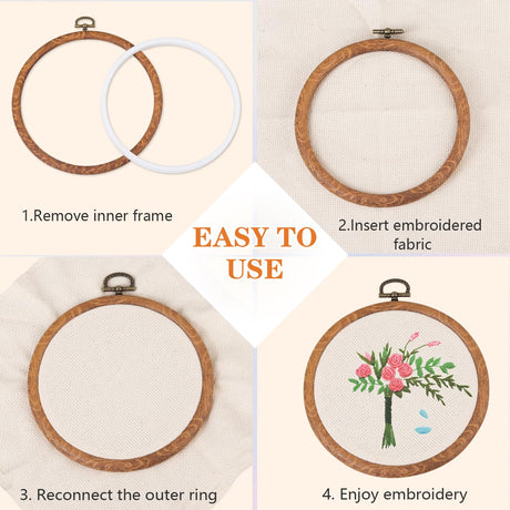 Embroidery&Cross Stitch Frames for Display,9Pcs Circle/Oval/Rectangle/Octagonal Embroidery Hoops,Circular&Oval Frames for Embroidery Perfect for Sewing, Home Decor and Embroidery Cheloment