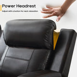 P.H.Furn Power Loveseat Recliner Sofa, Home Theater Seating with Adjustable Headrest, Blue LED Lighting, Reclining Loveseat, Storage, Cup Holder, USB, Charging P.H.Furn