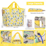 Katech Crochet Bag with Beginner Crochet Books, Large Capacity Yarn Storage Organizer Crochet Tote Bag for Carry Projects Crochet Supplies Knitting Accessories, Yarn Storage Bag with Shoulder Strap Katech