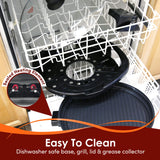 Elite Gourmet EMG-980B Smokeless Electric Tabletop Grill Nonstick, 6-Serving, Dishwasher Safe Removable Grilling Plate, Grill Indoor, Tempered Glass Lid, Adjustable Temperature, 14" Black Elite Gourmet