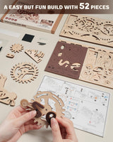 ROBOTIME LK506 Open Closed Sign 3D Puzzle, Mechanical Wooden Model to Build for Beginners, Wooden Puzzles for Adults & Teens, Home Office Cafe Aesthetic Decor Unique Gift ROBOTIME