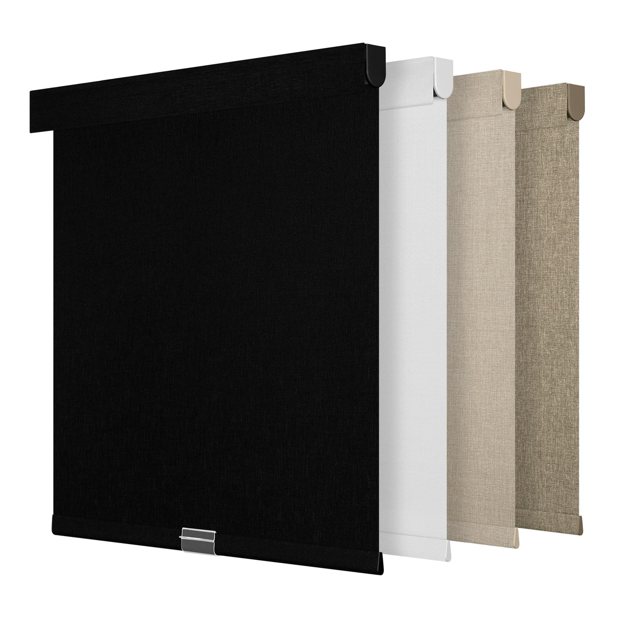 MoDanCeQ Blackout Roller Shades for Windows - Cordless Linen Fabric Roller Blinds, Thermal Insulated, UV Protection, Custom Window Shades for Home, Office, Door, Black, Custom Sizes MoDanCeQ