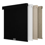 MoDanCeQ Blackout Roller Shades for Windows - Cordless Linen Fabric Roller Blinds, Thermal Insulated, UV Protection, Custom Window Shades for Home, Office, Door, Black, Custom Sizes MoDanCeQ